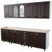 Bucatarie Zebra 260 cm din MDF Wenge cu blat termoizolant crem